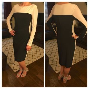 Classy black-and-white Chaps dress